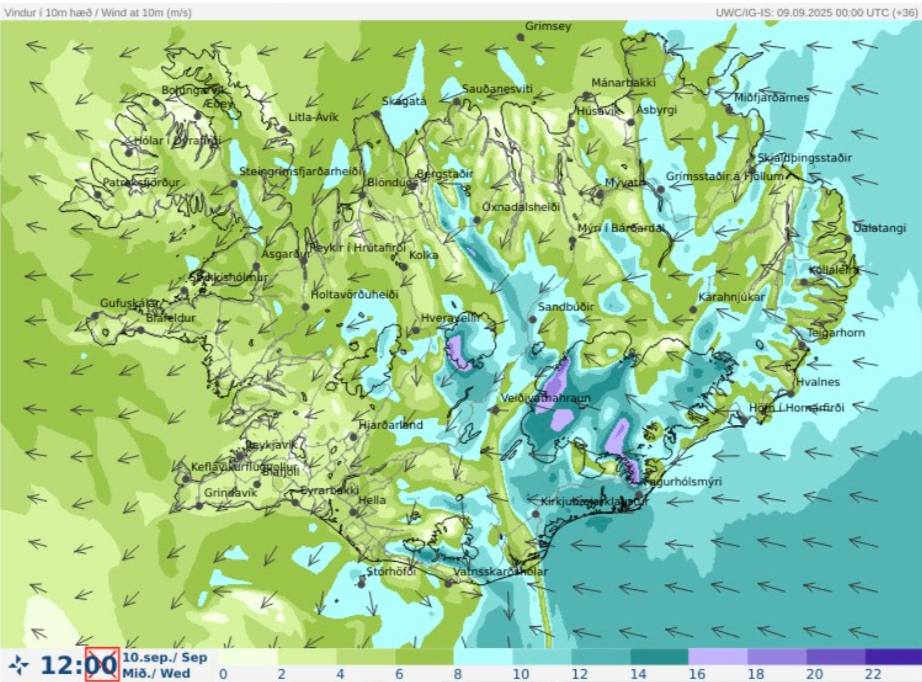 Wind - Wednesday 12:00