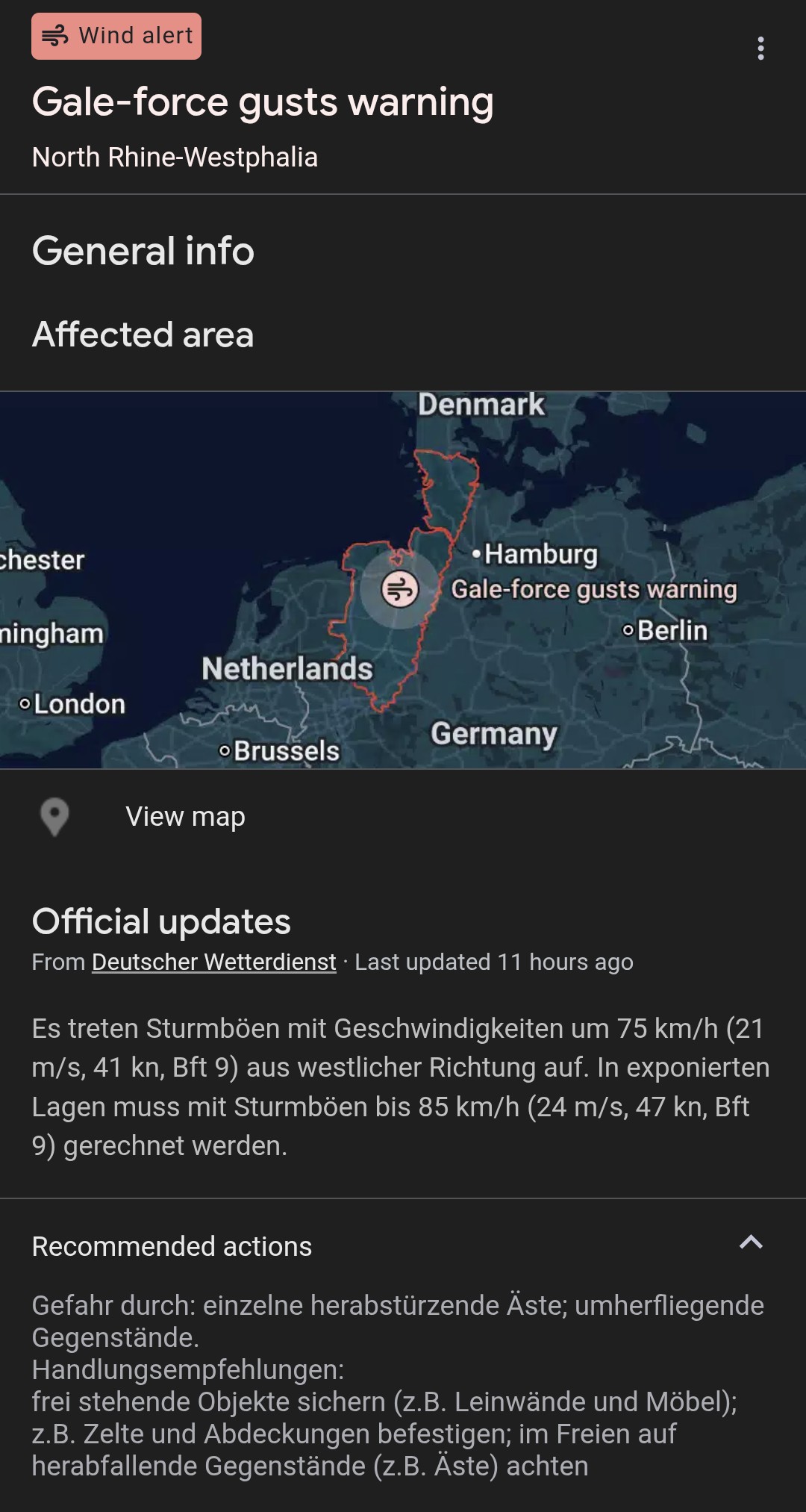 Weather warning
